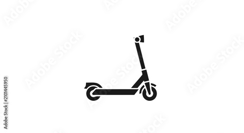 Foto An electric scooter is shown in profile on a white background.