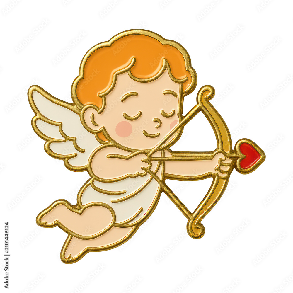 Fototapeta premium PNG Cherubic archer with heart arrow