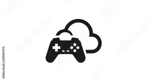 Fotografie A gaming controller connects to a cloud server for online play.