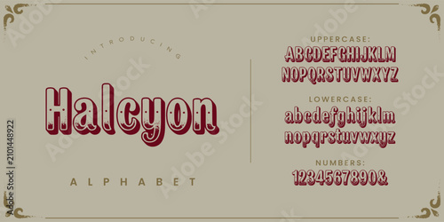 Konstfotografi Halcyon Vintage Western Style Font Rustic Textured Display Typeface for Branding