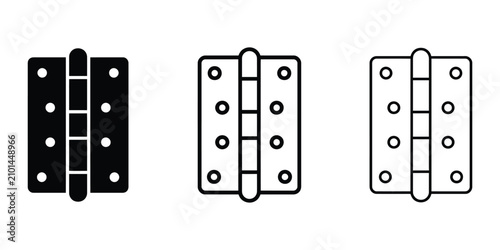 Foto Door hinge icon silhouette vector, bold outline and line art design