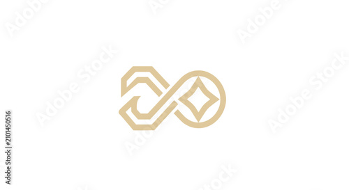 Bild auf Leinwand Infinity symbol entwined with geometric square.