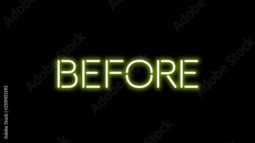 Before Neon Sign Animation | Neon Glow Text Effect | 4K Black Background