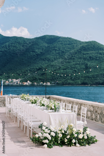 Elegant wedding dinner setup at Heritage Grand Perast Montenegro