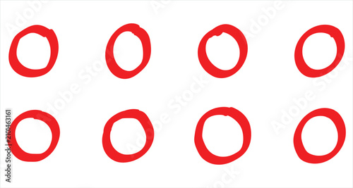 Photos Red freestyle abstract round element on white background