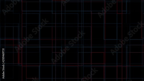 Abstract Neon Grid Lines Motion on Black Background
