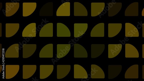 Abstract Geometric Rounded Shape Pattern Animation on Black Background Seamless 