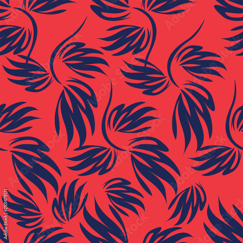 Seamless toile flower pattern in vector. Hand draw vintage floral pattern