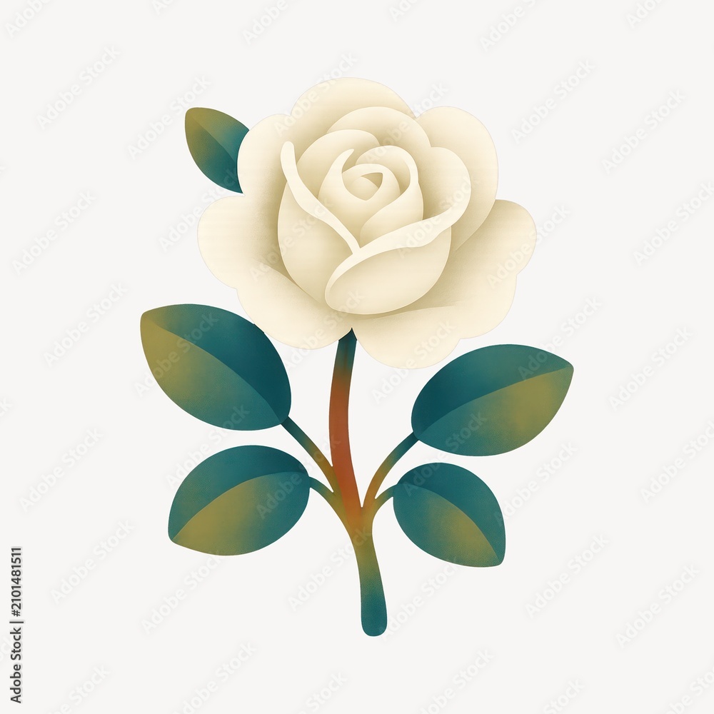 Obraz premium Elegant white rose illustration