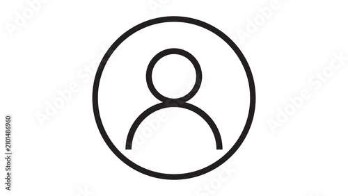 Minimalist user avatar profile icon line art with silhouette character interface identity minimalist management communication identification individual settings monochrome isolated