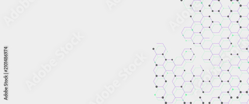 фотографія Abstract science and technology network mint green and lavender purple flat vect