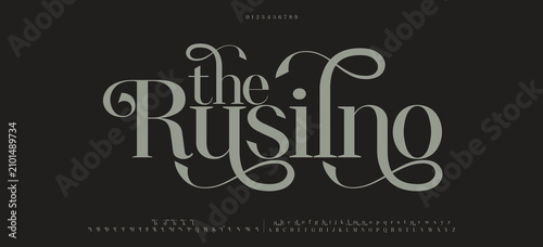 Photos the Rusilng, Luxury modern beauty logo alphabet font