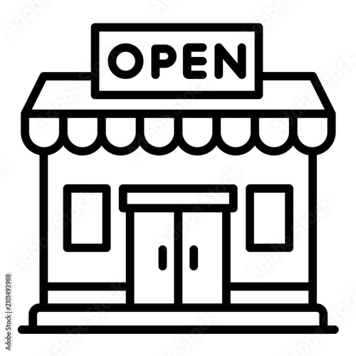 Open Store Sign vector icon. Can be used for Shopping and Ecommerce iconset.