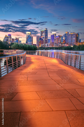 Austin, Texas, USA. Cityscape image of Austin, Texas skyline at beautiful spring sunset.