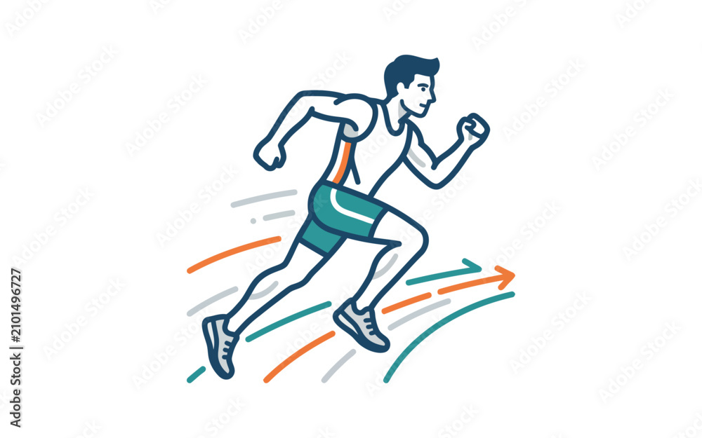 Obraz premium Running Man Dynamic Vector Illustration