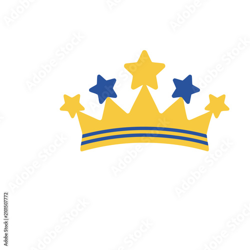 Yellow and blue crown with stars