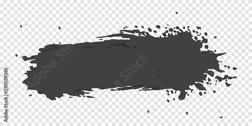 Bild auf Leinwand Charcoal grey artistic brush stroke banner with charcoal splatter abstract isola