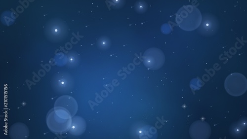Tableau sur toile Abstract blue background with glowing orbs and streaks