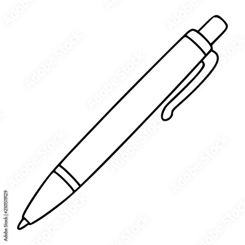 Foto Minimalist vector icon of retractable ballpoint pen in clean line art style