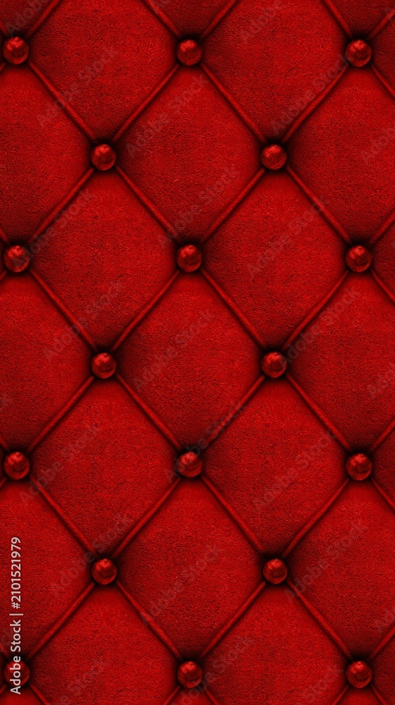 Obraz premium Luxurious Red Tufted Velvet Upholstery Seamless Background Texture Pattern