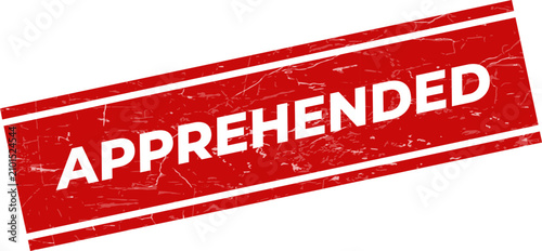 фотографія APPREHENDED red rectangular grunge stamp icon for legal enforcement and capture