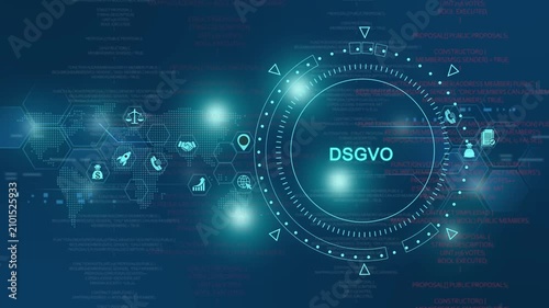 Dsgvo data privacy concept with digital hud interface and global network connectivity background gdpr