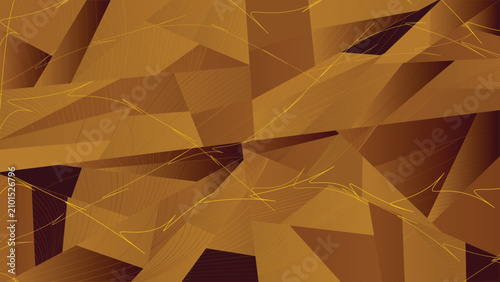 Abstract geometric composition featuring intersecting faceted polygons and sharp angled gradients accented by delicate scribbled linework creating a textured three-dimensional illusion