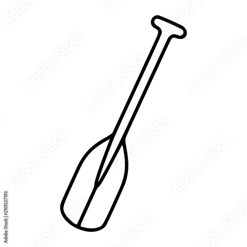 Fotografía Minimalist hand-drawn vector icon illustration of a classic wooden rowing paddle