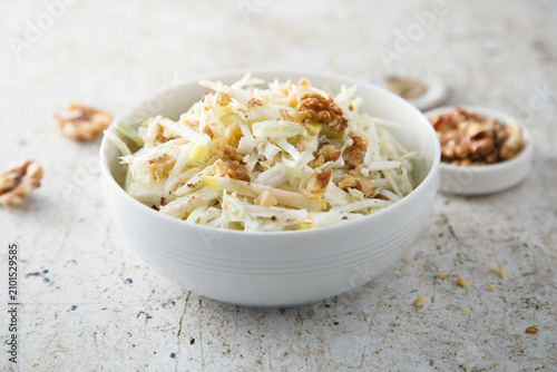 фотографія Cabbage salad with celery and walnut