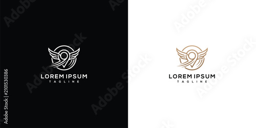 Photos Elegant Number 9 With Wings Logo Design Concept