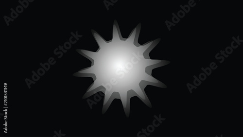 Abstract geometric starburst symbol with soft glow creating a modern radiant design element for digital backgrounds