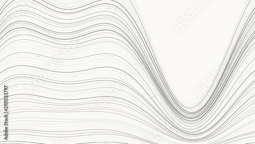 Tableau sur toile Abstract flowing contour line landscape with elegant topographic wave pattern an