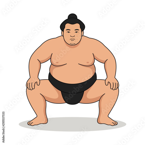 Canvas-taulu Sumo wrestler flat vector illustration of a Japanese athlete