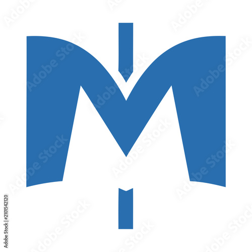 Blue abstract letter M logo