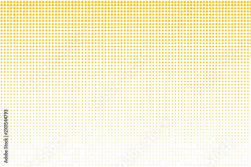 фотографія Golden halftone gradient pattern with diminishing dot density on white backgroun