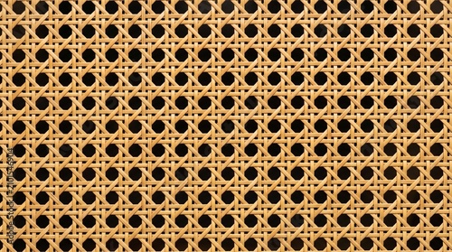 Vienna cane webbing weave pattern on black
