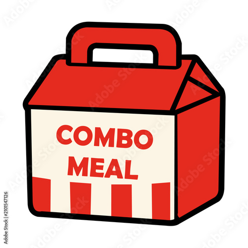 Bild auf Leinwand combo meal box vector icon