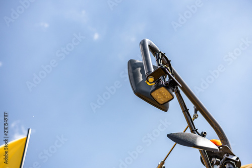 Canvastavla Agricultural harvester rearview mirror and led work light