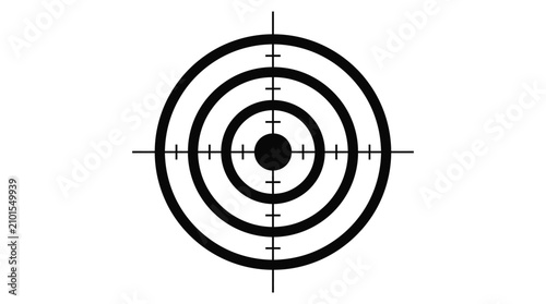 Canvas Print Target Silhouette With Crosshairs Black On White Background
