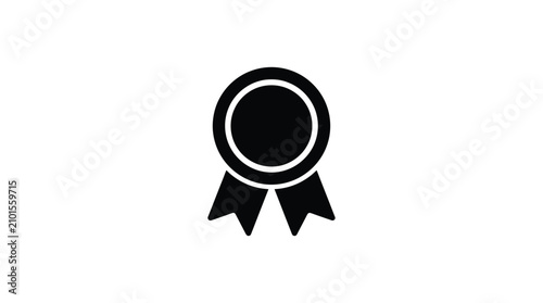 фотографія Award ribbon with circular frame black silhouette