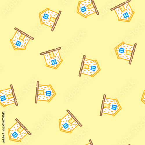 Foto scandinavian style wood cabin vector seamless pattern scandinavian style wood ca