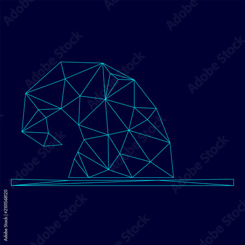 Obraz na plátně Wizard hat low poly triangulation triangulated polygonal electric cyan blue vibr