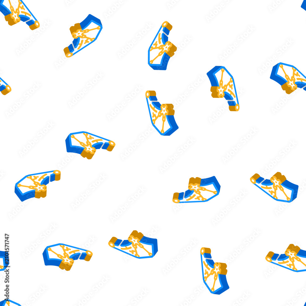 Fototapeta premium wing with gear isometric seamless pattern. wing with gear sign illustration