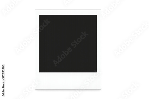 Blank Polaroid photo frame, white, isolated on transparent background, png, for mockup or overlay effect