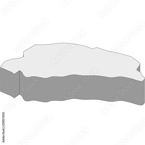 Принти на полотні 3D map dimension - continent North America country Dominica