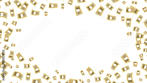 Falling Japanese Banknotes Frame Illustration