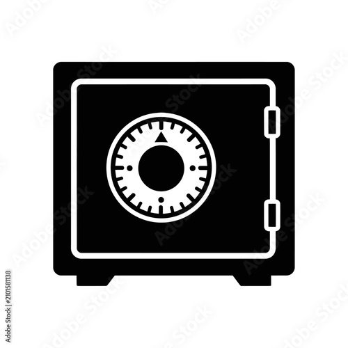 Secure Safe Icon with Combination Lock, Security and Protection Concept