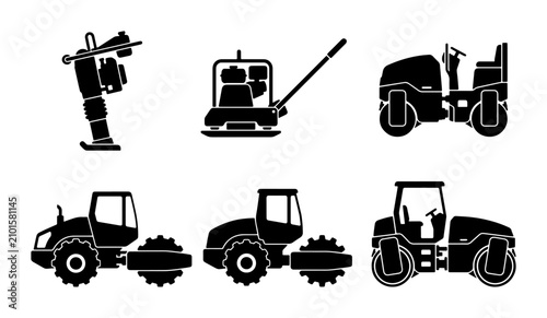 Fotografía Construction Compactor Equipment, Road Roller Machines, Vibratory Plate Compacto