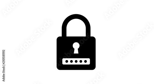 Security Lock Icon with Password Dots