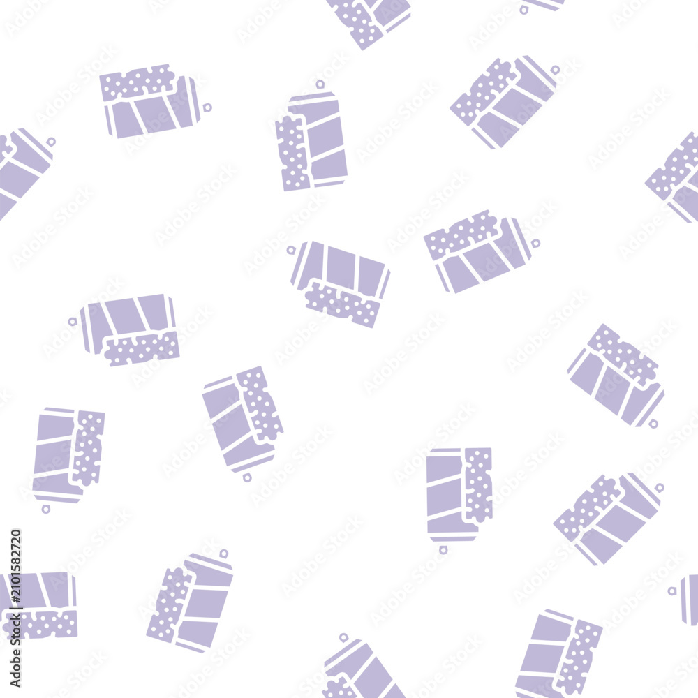 Fototapeta premium bars snack and drink container glyph vector seamless pattern. bars snack and drink container signthin illustration